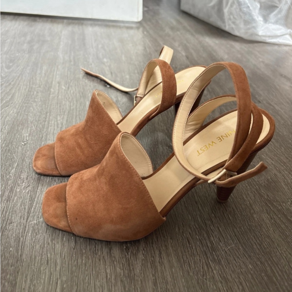 Nine West Tan Heels with Ankle Strap